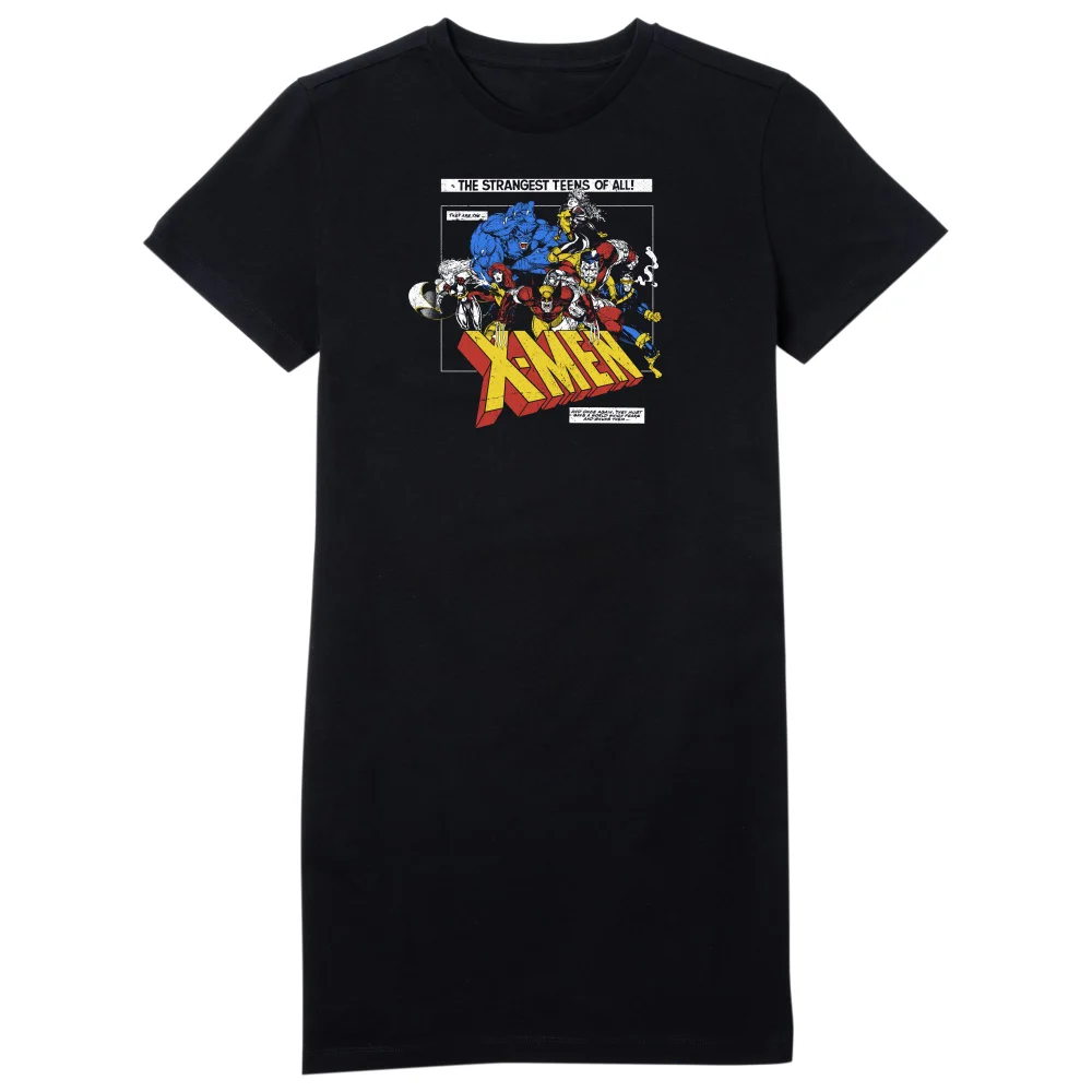 X-Men Retro Team Up Women's T-Shirt Dress - Black - M Image 1