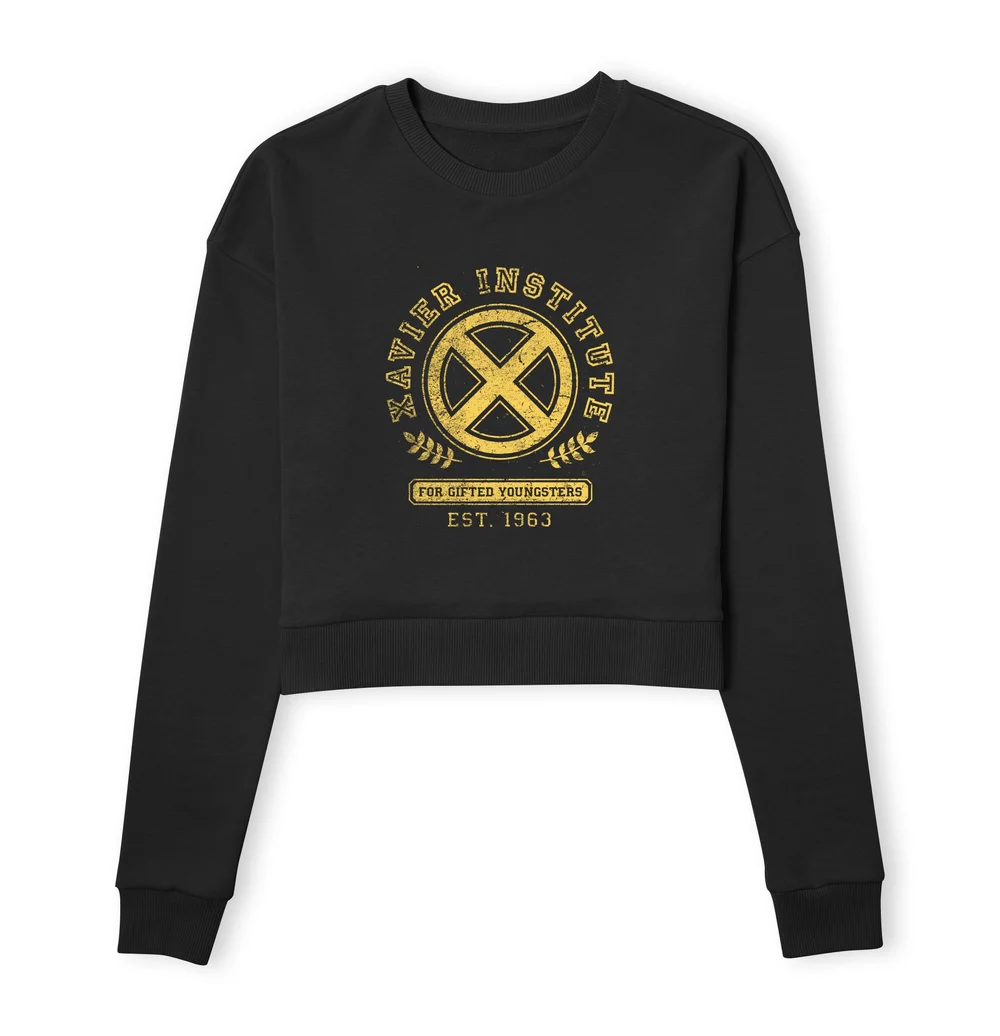X-Men Xavier Institute For Gifted Youngsters Drk Women's Cropped Sweatshirt - Black - XS Image 1