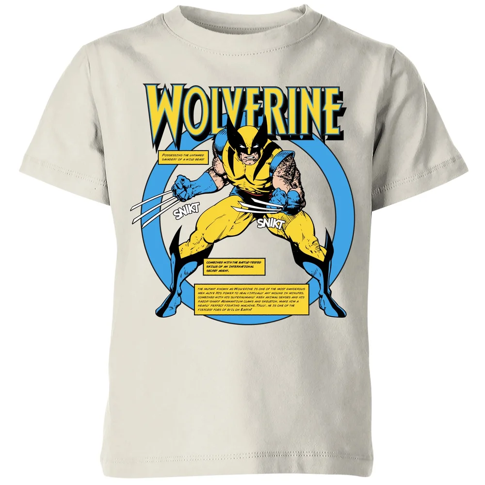 X-Men Wolverine Bio Kids' T-Shirt - Cream - 3-4 Years Image 1