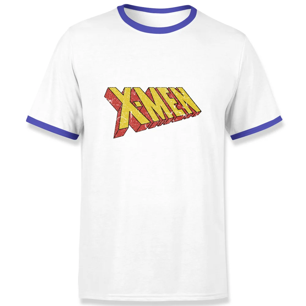 X-Men Retro Logo Men's Ringer T-Shirt - White/Navy - S Image 1