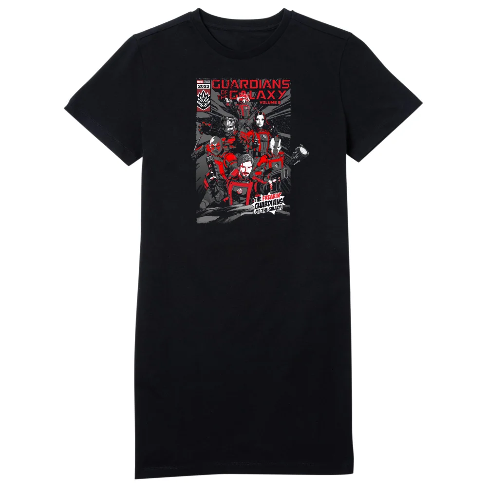Guardians of the Galaxy The Freakin' Comic Book Cover Women's T-Shirt Dress - Black - M Image 1