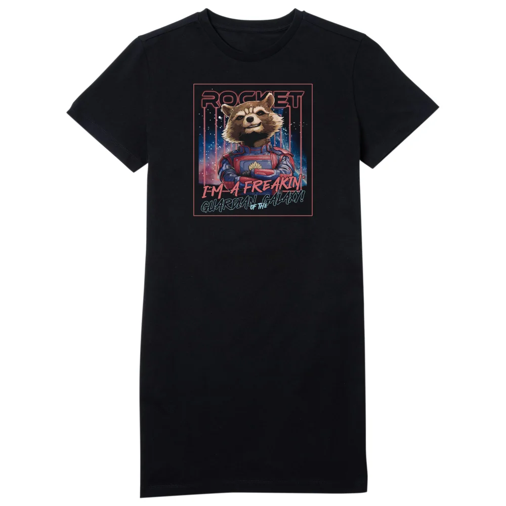 Guardians of the Galaxy Glowing Rocket Raccoon Women's T-Shirt Dress - Black - M Image 1