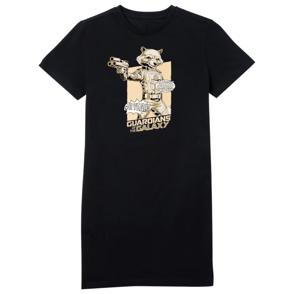 Guardians of the Galaxy Rocket Raccoon Oh Yeah! Women's T-Shirt Dress - Black - M Image 1