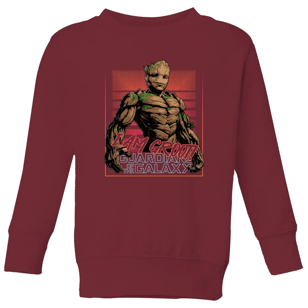 Guardians of the Galaxy I Am Retro Groot! Kids' Sweatshirt - Burgundy - 3-4 Years Image 1