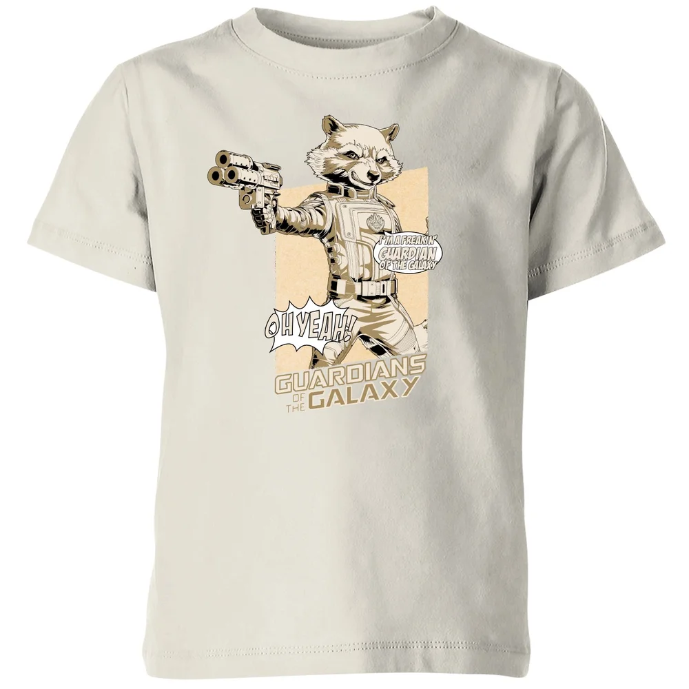 Guardians of the Galaxy Rocket Raccoon Oh Yeah! Kids' T-Shirt - Cream - 3-4 Years Image 1