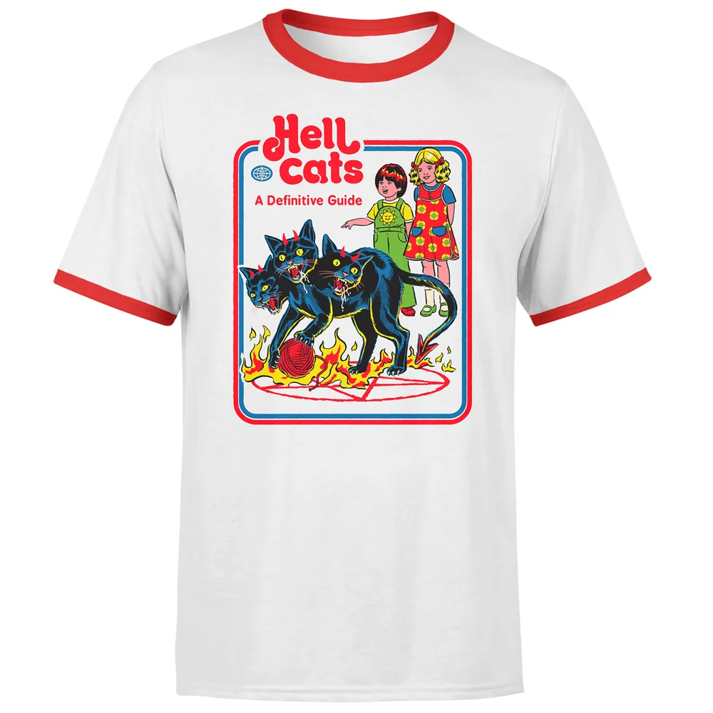 Hell Cats Men's Ringer T-Shirt - White/Red - M - White Red Image 1
