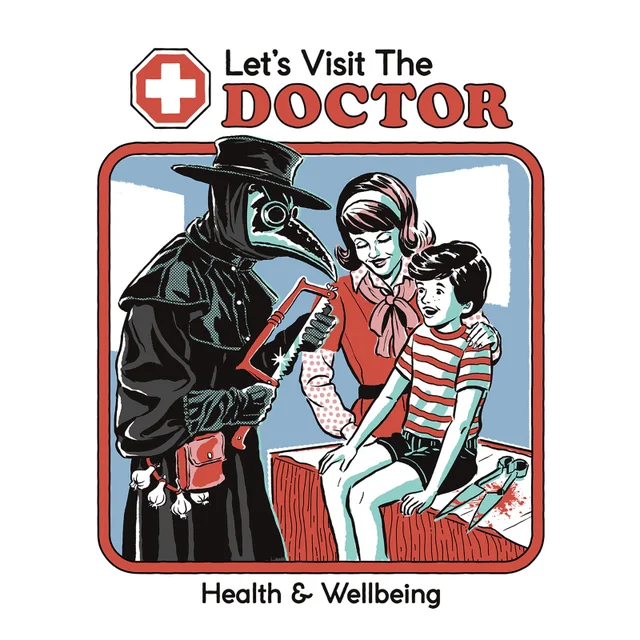 Steven Rhodes Let's Visit The Doctor Unisex Ringer T-Shirt - White/Red