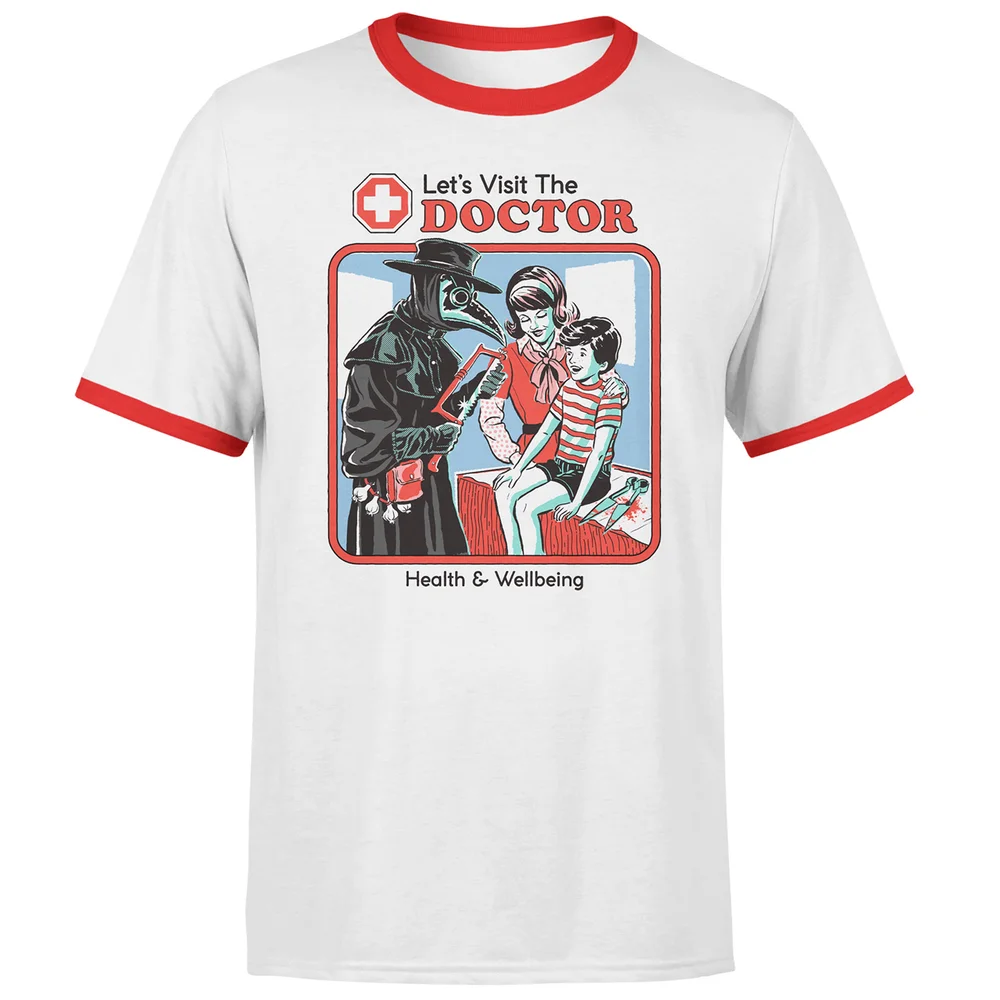 Let's Visit The Doctor Men's Ringer T-Shirt - White/Red - XS - White Red Image 1