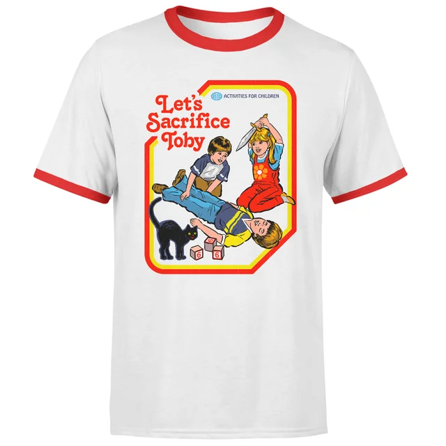 Steven Rhodes Let's Sacrifice Toby Unisex Ringer T-Shirt - White/Red
