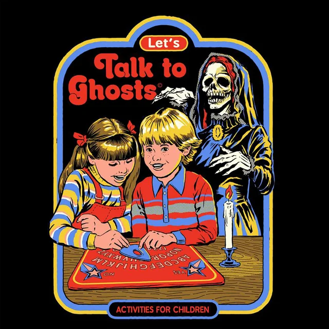 Steven Rhodes Let's Talk To Ghosts Unisex T-Shirt - Black