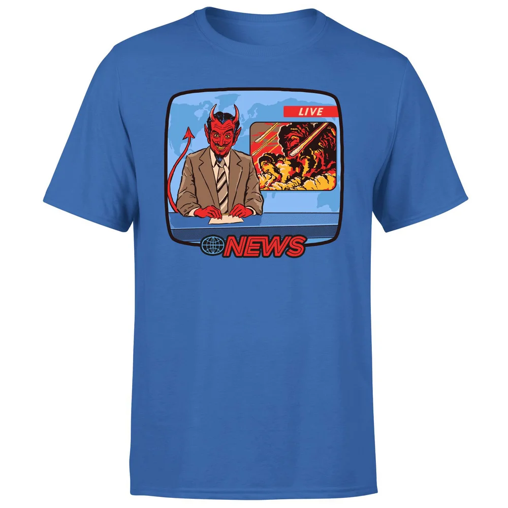 Steven Rhodes Breaking News Unisex T-Shirt - Blue - L - Blue Image 1