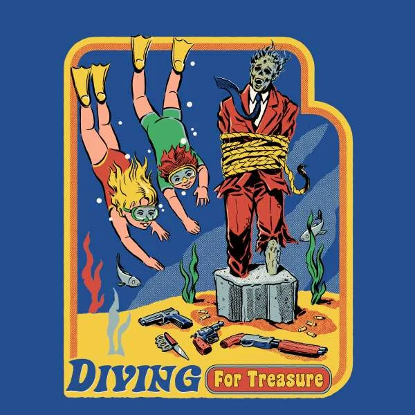 Steven Rhodes Diving For Treasure Unisex T-Shirt - Blue