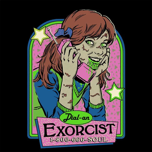 Steven Rhodes Dial An Exorcist Unisex T-Shirt - Black