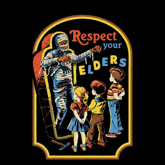 Steven Rhodes Respect Your Elders Unisex T-Shirt - Black