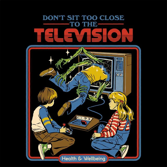Steven Rhodes Don't Sit Too Close To The Television Unisex T-Shirt - Black