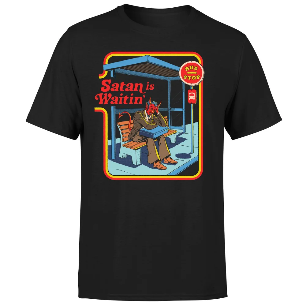 Steven Rhodes Satan Is Waitin' Unisex T-Shirt - Black - S - Black Image 1