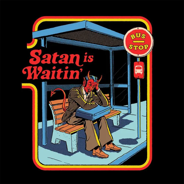 Steven Rhodes Satan Is Waitin' Unisex T-Shirt - Black