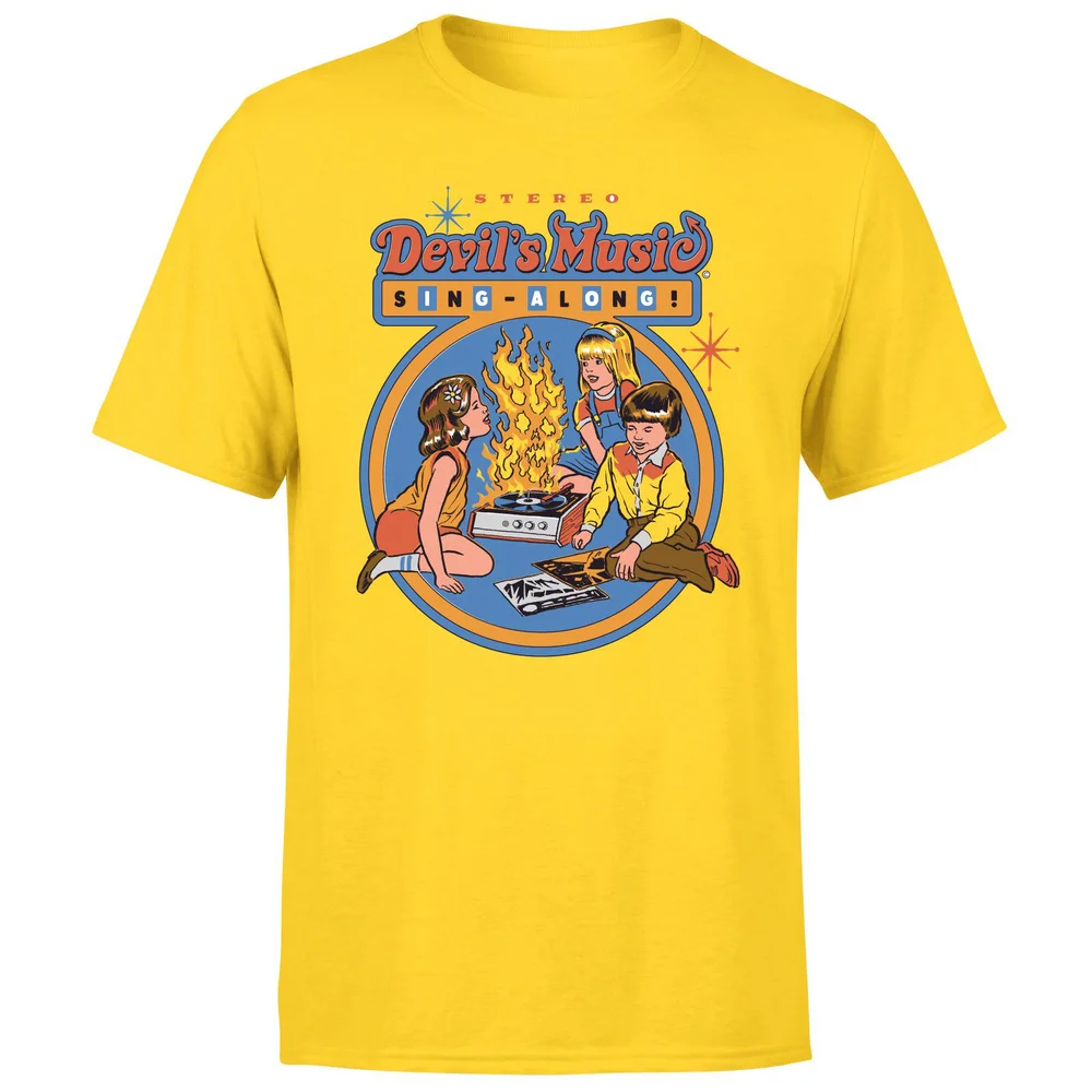 Steven Rhodes Devil's Music Sing-Along Unisex T-Shirt - Yellow - S - Yellow Image 1