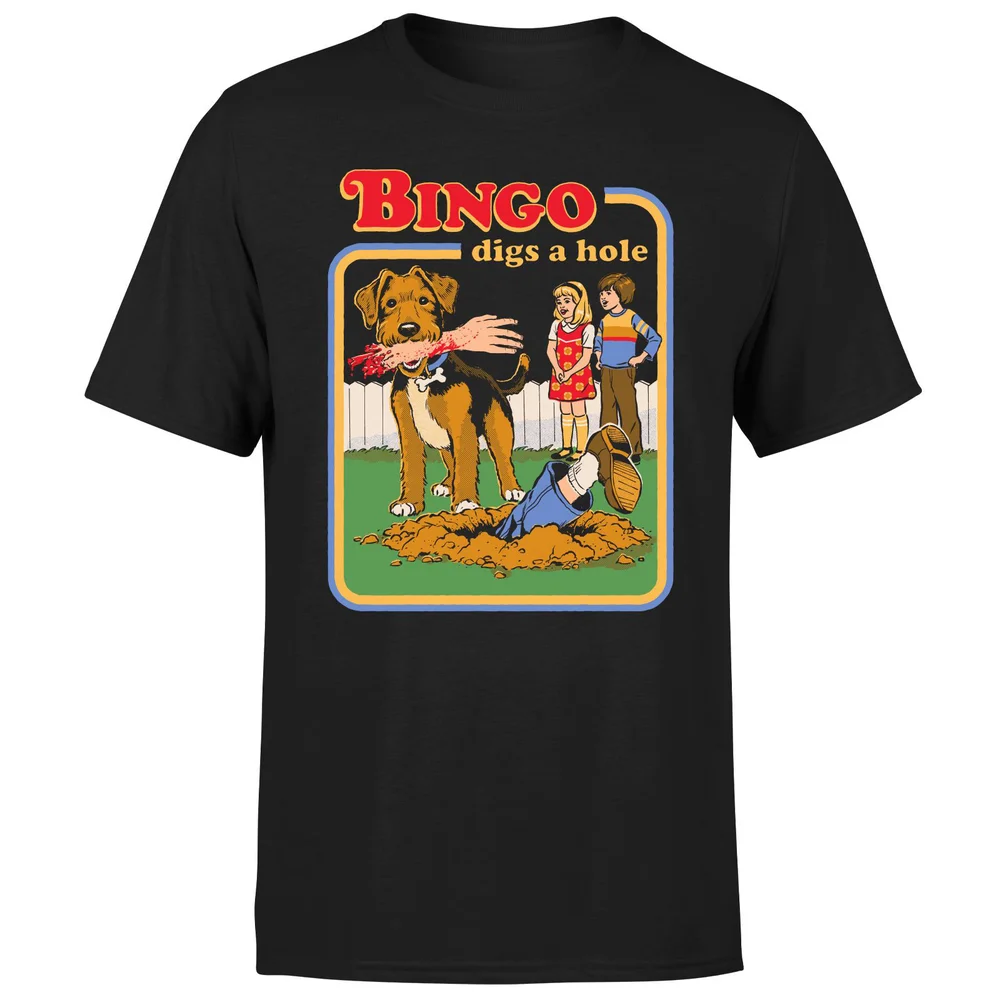 Steven Rhodes Bingo Digs A Hole Unisex T-Shirt - Black - S - Black Image 1