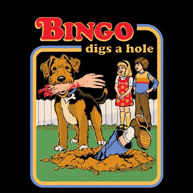 Steven Rhodes Bingo Digs A Hole Unisex T-Shirt - Black