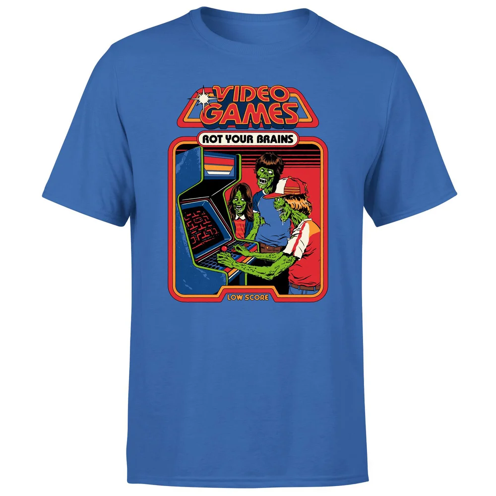Steven Rhodes Video Games Rot Your Brains Unisex T-Shirt - Blue - S - Blue Image 1