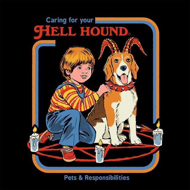 Steven Rhodes Caring For Your Hell Hound Unisex T-Shirt - Black