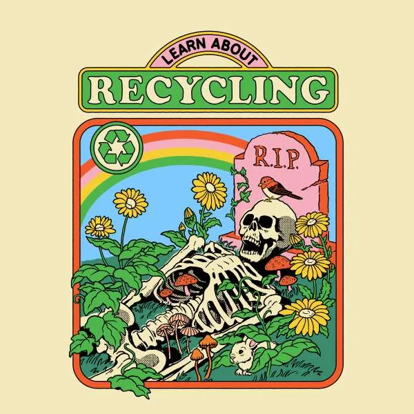 Steven Rhodes Learn About Recycling Unisex T-Shirt - White Vintage Wash