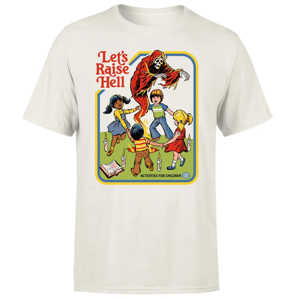 Steven Rhodes Let's Raise Hell Unisex T-Shirt - White Vintage Wash - M - White Vintage Wash Image 1