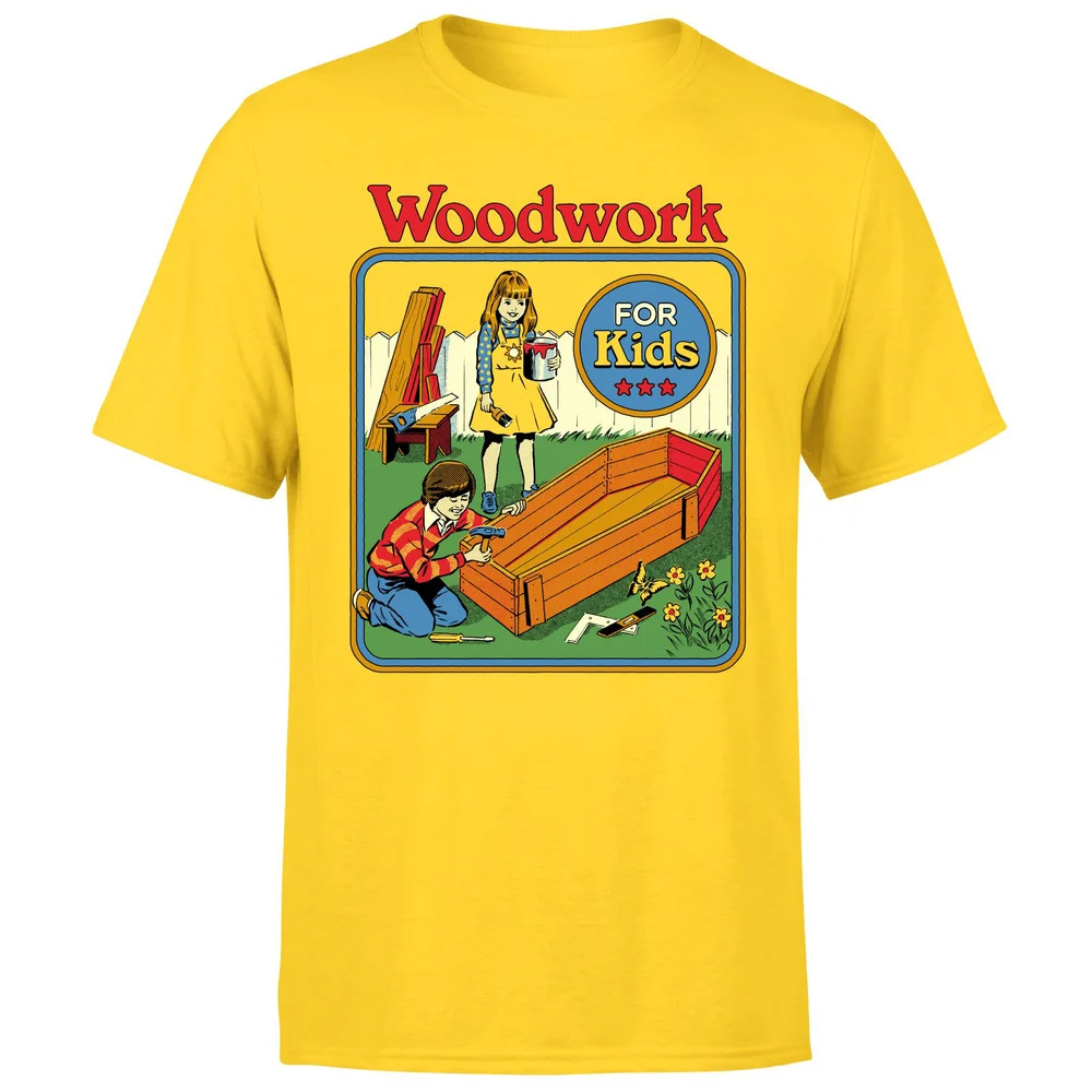 Steven Rhodes Woodwork For Kids Unisex T-Shirt - Yellow - S - Yellow Image 1