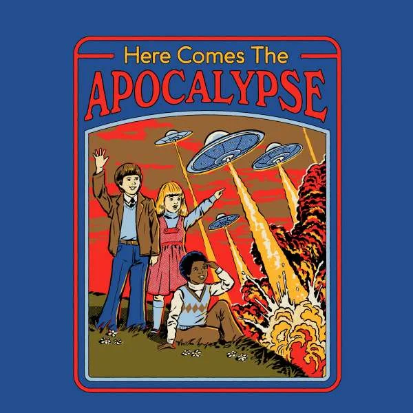 Steven Rhodes Here Comes The Apocalypse Unisex T-Shirt - Blue