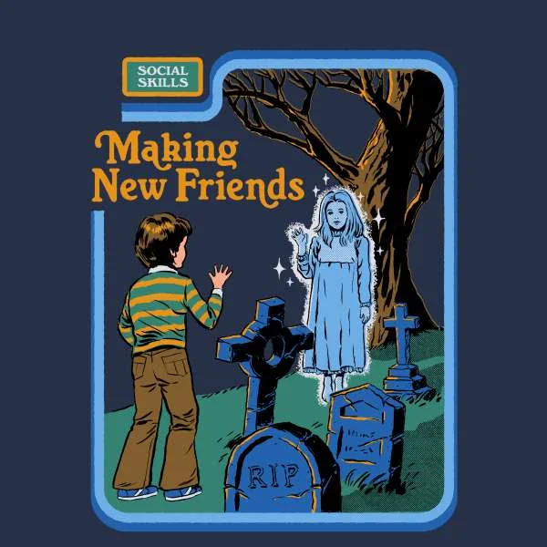 Steven Rhodes Making New Friends Unisex T-Shirt - Navy