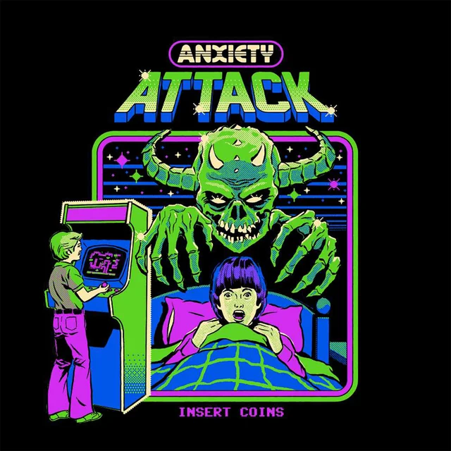 Steven Rhodes Anxiety Attack Unisex T-Shirt - Black