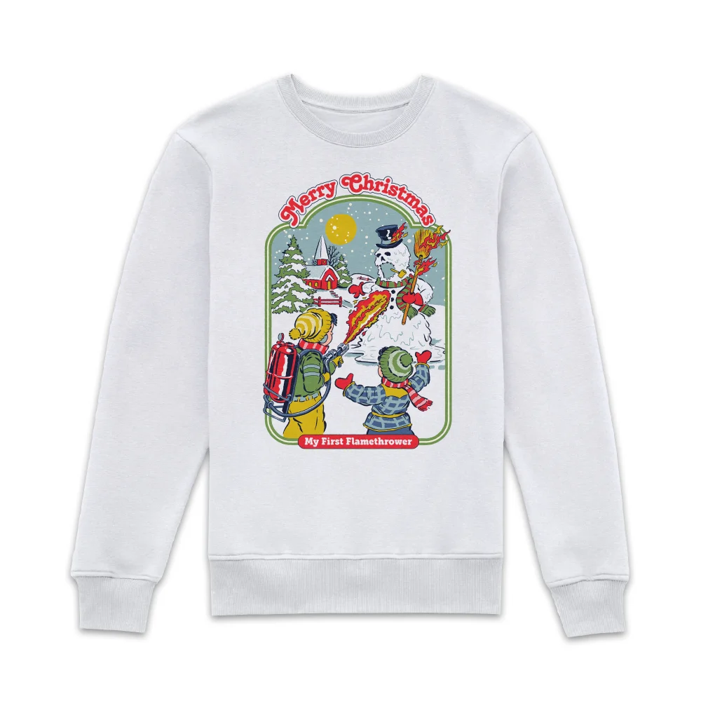 Steven Rhodes My First Flamethrower Sweatshirt - White - S - White Image 1