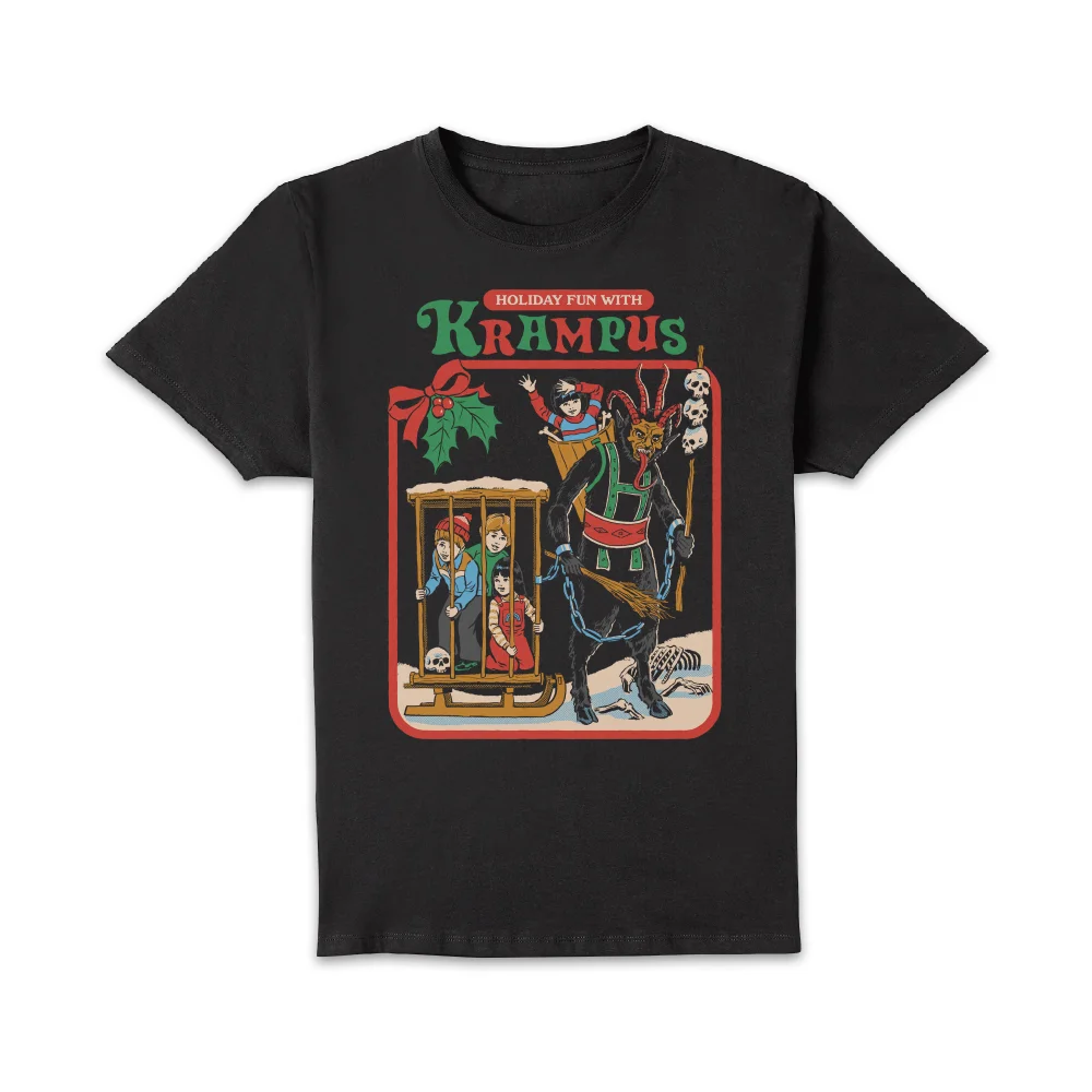 Holiday Fun With Krampus Unisex T-Shirt - Black - S - Black Image 1