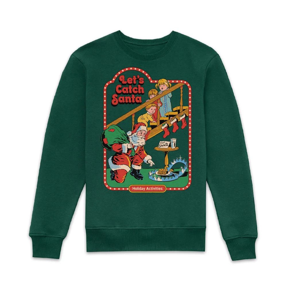 Steven Rhodes Let's Catch Santa Sweatshirt - Green - XXL - Green Image 1