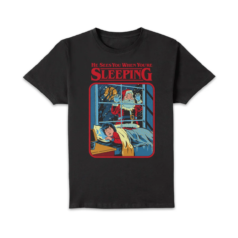 He Sees You When You're Sleeping Unisex T-Shirt - Black - 3XL - Black Image 1