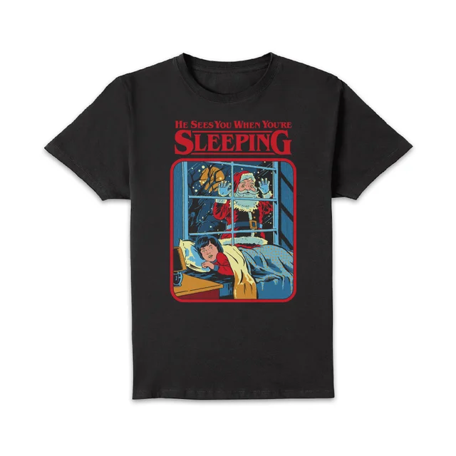 Steven Rhodes He Sees You When You're Sleeping Unisex T-Shirt - Black