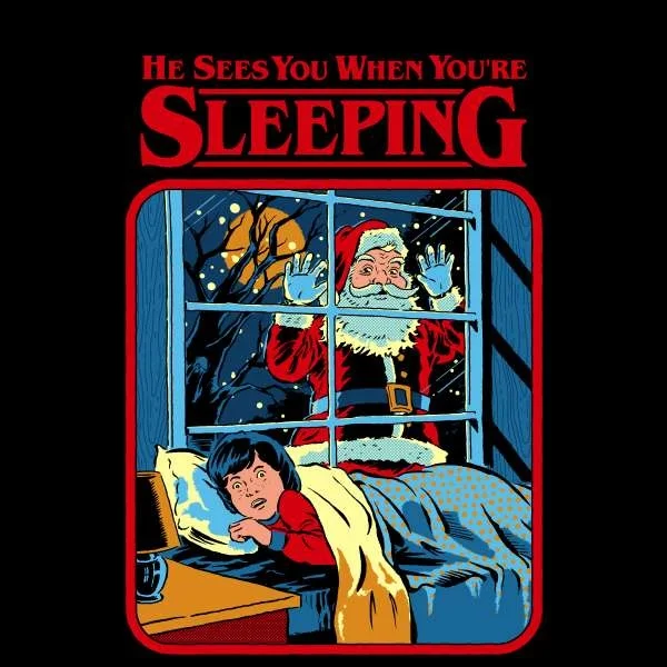 Steven Rhodes He Sees You When You're Sleeping Unisex T-Shirt - Black
