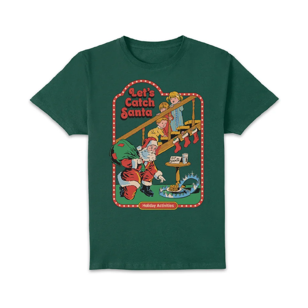 Let's Catch Santa Unisex T-Shirt - Green - S - Green Image 1