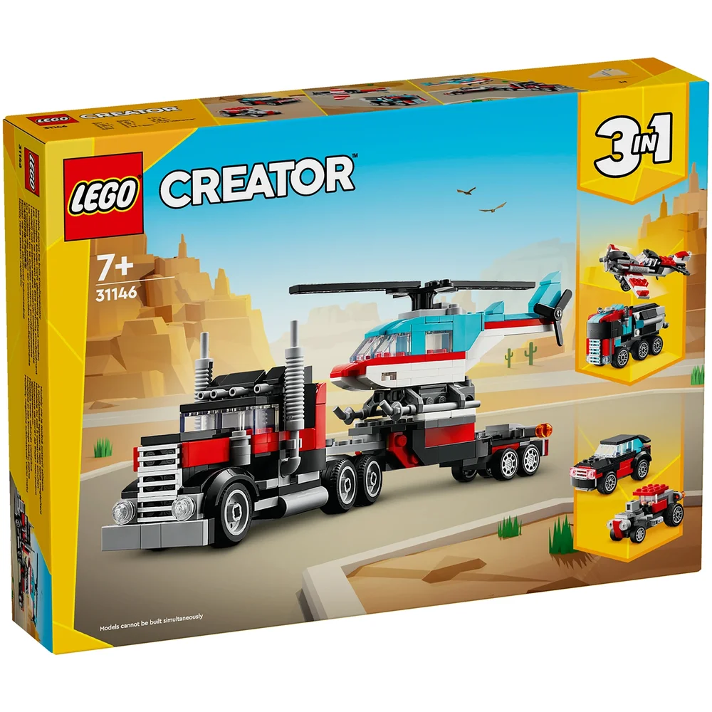 LEGO Creator 3in1 Flatbed Truck with Helicopter Toy 31146 Image 1