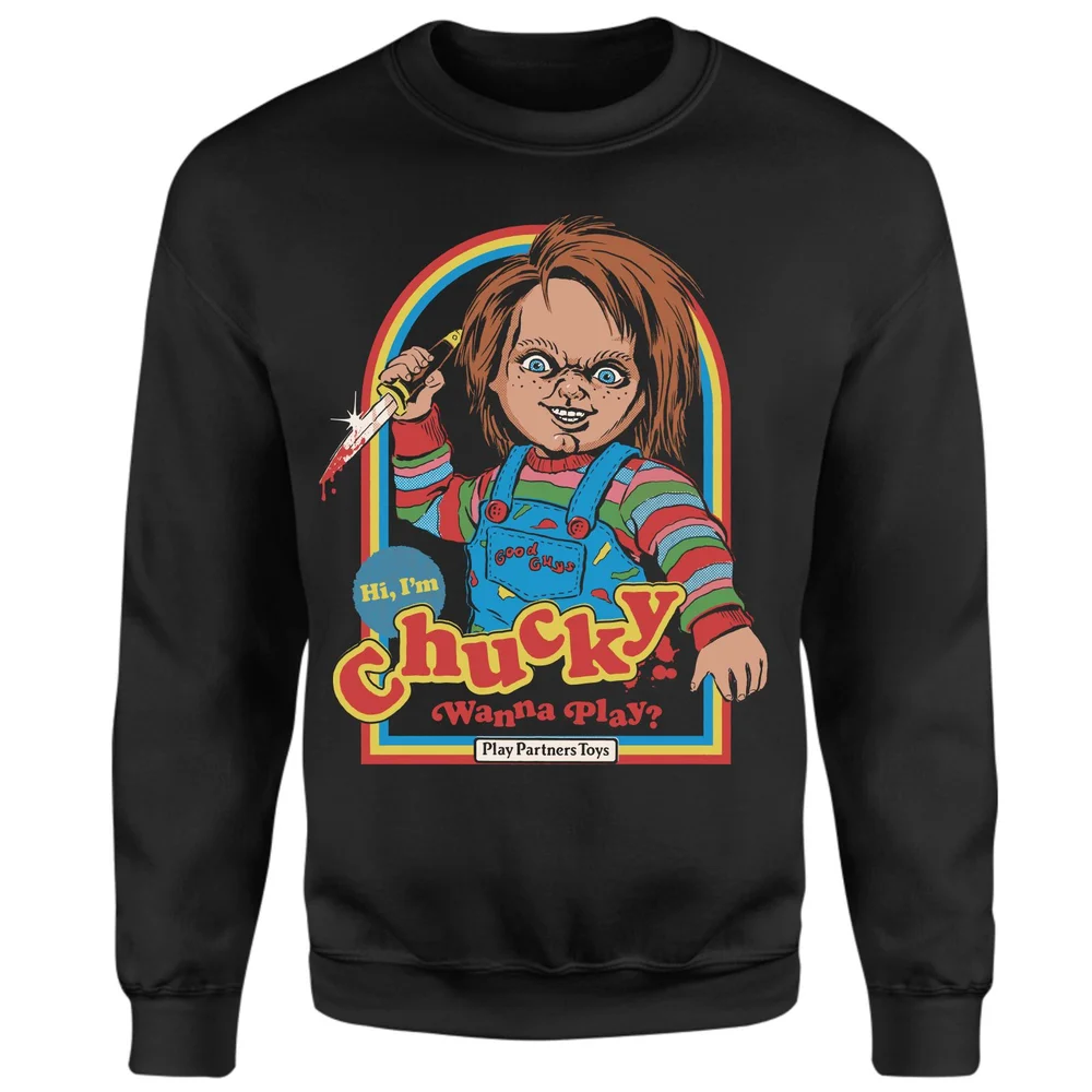 Steven Rhodes Chucky Wanna Play Sweatshirt - Black - S - Black Image 1