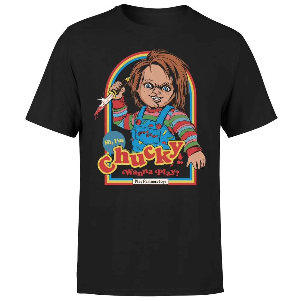 Steven Rhodes Chucky Wanna Play Men's T-Shirt - Black - L - Black Image 1