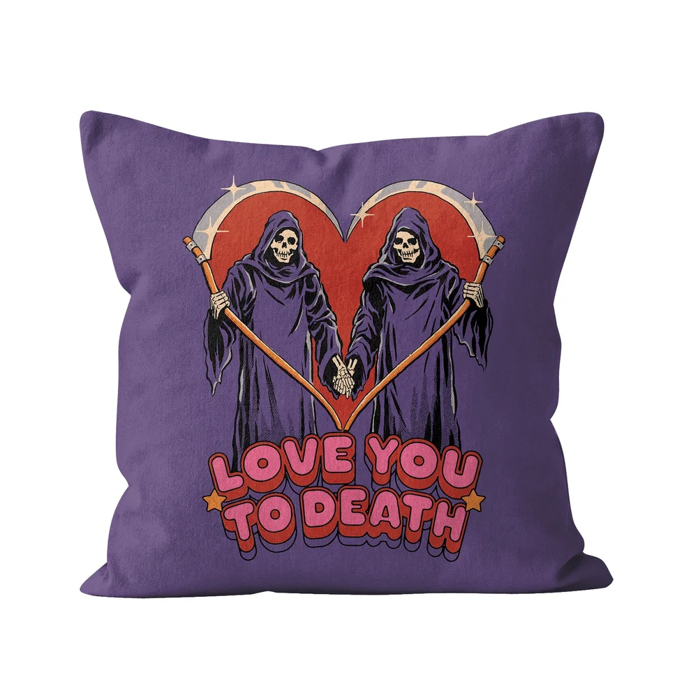 Steven Rhodes Love You To Death Square Cushion - 40x40cm Image 1