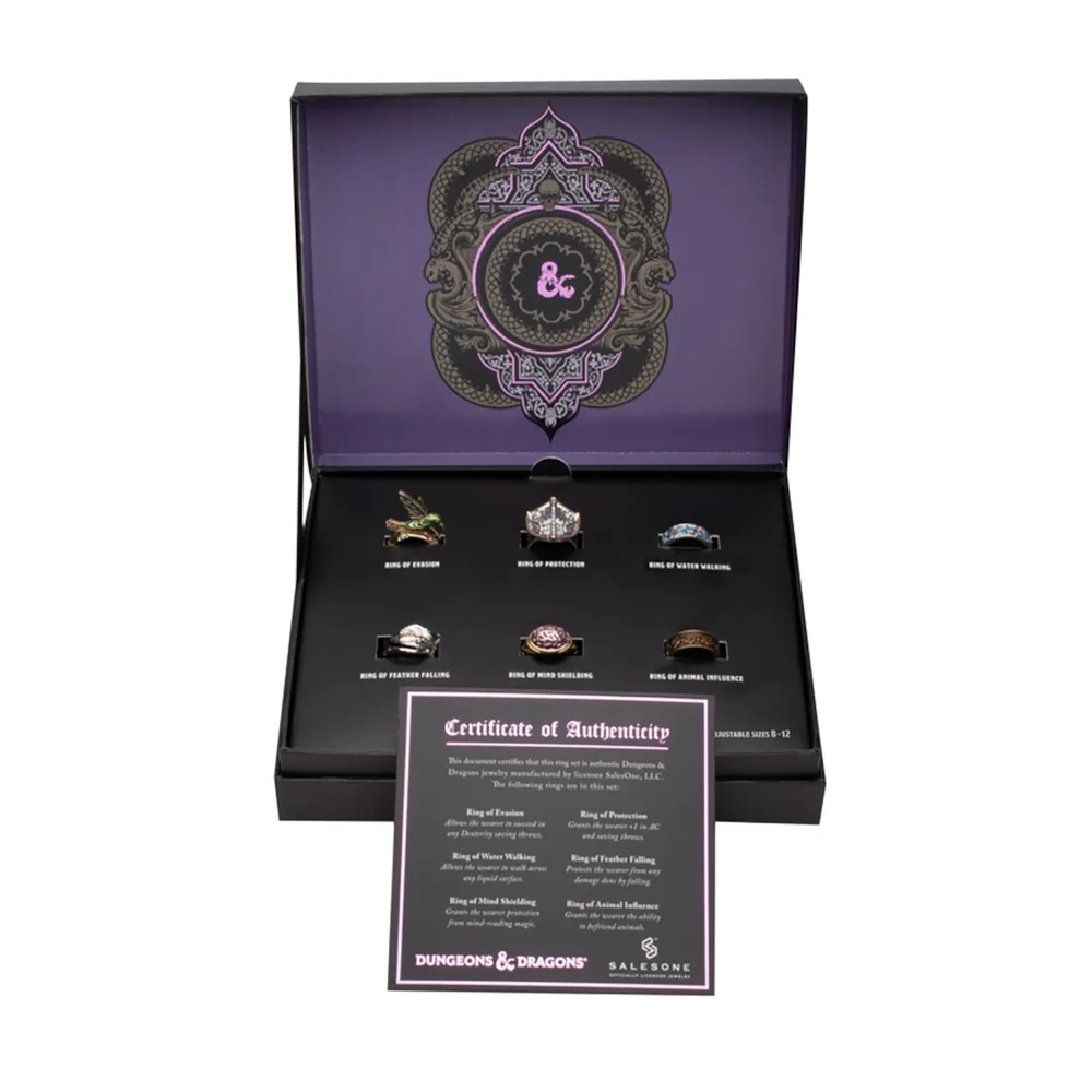 SalesOne Dungeons & Dragons Spells Adjustable Ring Set Replica Image 1