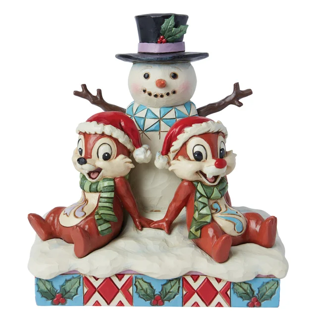 Enesco Disney Snow Much Fun! (Chip 'n' Dale With Snowman Figurine) (14cm)