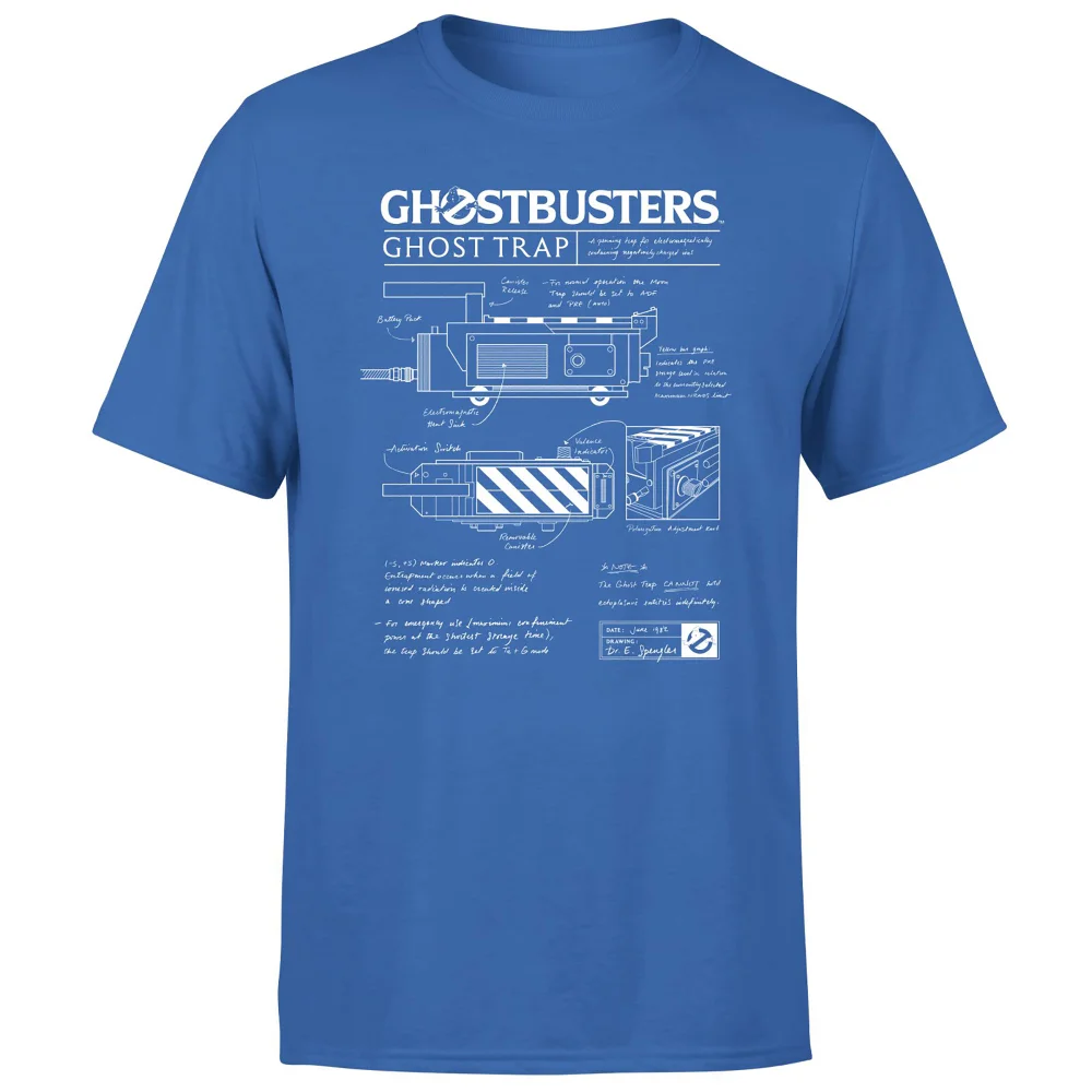 Ghostbusters Ghost Trap Schematic Men's T-Shirt - Blue - S Image 1