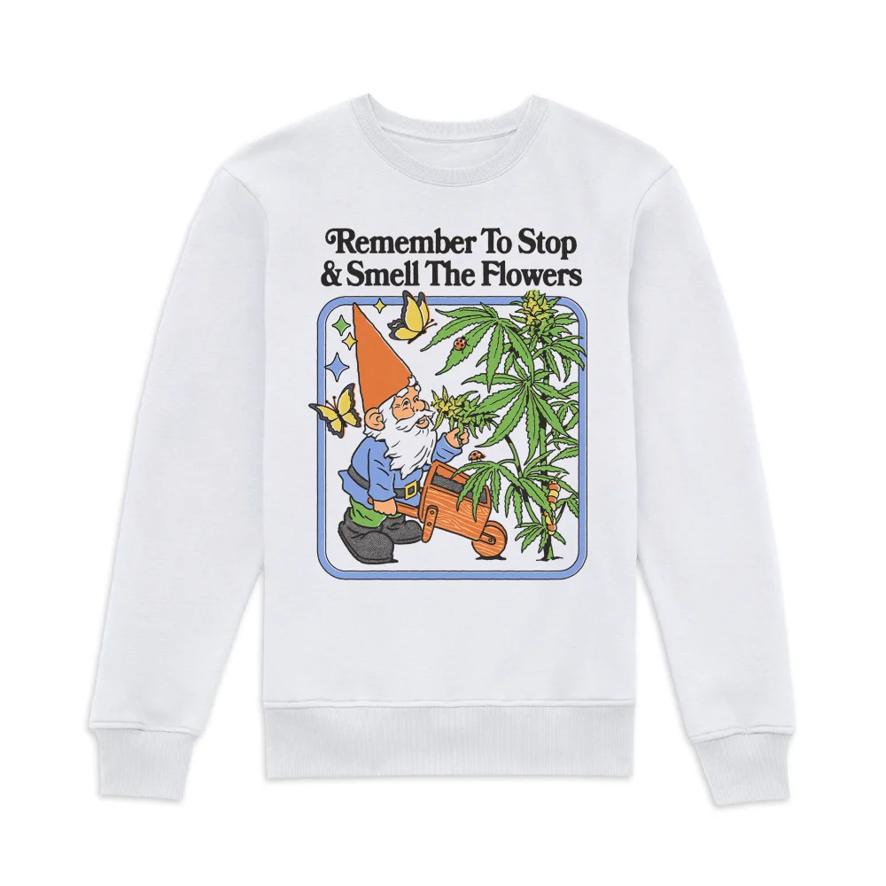 Steven Rhodes Stop And Smell The Flowers Sweatshirt - White - S Image 1