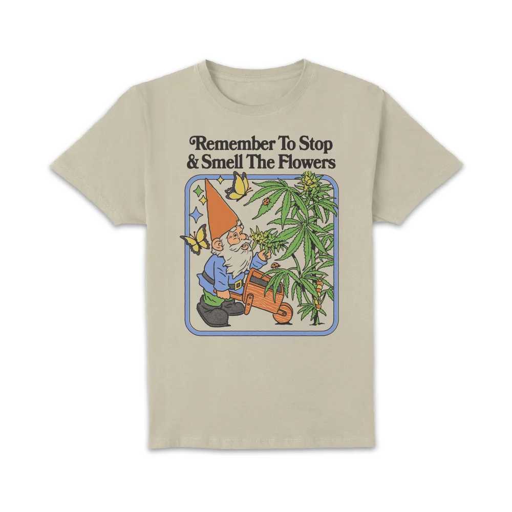 Steven Rhodes Stop And Smell The Flowers Unisex T-Shirt - Cream - S Image 1