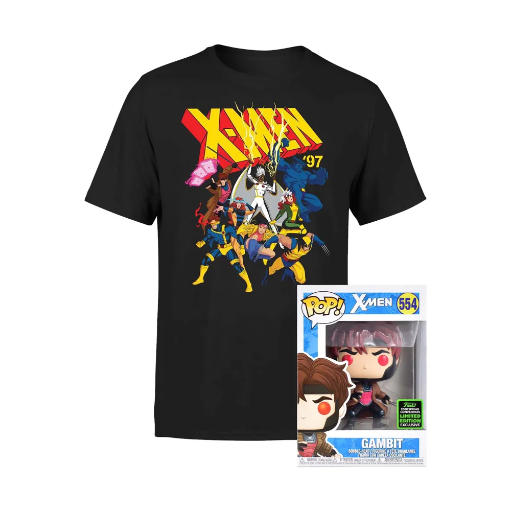 Funko POP Marvel X-Men Gambit & T-Shirt Bundle - Limited Edition - Funko Convention - XXL Image 1