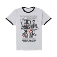 Ghostbusters Vintage Advert Unisex Ringer T-Shirt - White/Black - undefined undefined